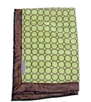 Swaddle Designs Green Brown Stroller Baby Blanket Mod Cirlces Satin Trim 30X40. Fixed Price $39.95.
