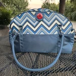 2 Red Hens Coop Carry-all Diaper Bag, Blue Chevron Small Changing Pad. Fixed Price $12.50.