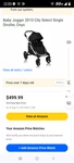 Baby City Select Onyx Jogger Single Seat Stroller. Fixed Price $199.98.