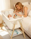 Baby Bassinet Bedside Sleeper Portable Crib W/ Wheels For Infant Boys Girls. Fixed Price $75.99.