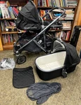 Uppababy Vista Stroller W/bassinet W/liner, Rain Gear, Mosquito Net, Bag Black. Fixed Price $499.00.