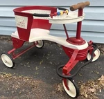 Vintage 1950S Taylor Tot, Metal Wood Baby Stroller Walker Red White Child Buggy. Fixed Price $300.00.