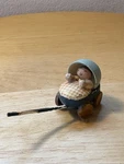 Vintage Erzgebirge Germany Tiny Baby Carriage Stroller Pram Figurine. Fixed Price $31.00.