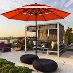 10FT 3 Tier Metal Frame Umbrella Aluminum Sunshade Shelter Double Vented Orange. Fixed Price $69.99.