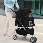 3/4 Wheels Folding Waterproof Pet Stroller Travel Cat Dog W/cup Holder. Fixed Price $60.17.