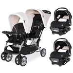 Baby Trend Sit Stand Double Stroller 2 Infant Car Seat Combo, Khaki. Fixed Price $469.99.