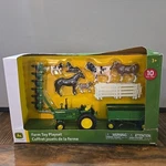 John Deere Farm Toy Playset Tomy 10 Piece 2021 Nib Kids Tractor, Cattle. Fixed Price $28.04.