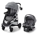 Graco Modes Pramette Travel System Stroller Gray Single One-hand Fold Canopy. Fixed Price $320.00.