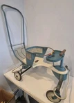 Vintage 1940S Taylor Tot Metal Wood Baby Stroller Walker Blue White Child Buggy. Fixed Price $149.97.