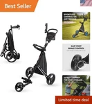Cruiser 3-WHEEL Golf Push Cart With Foot Brake & Stabilizer Rods Folding Go.... Fixed Price $171.18.