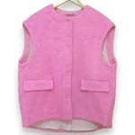 2023AW Le Phil Maria Kent Tweed Cocoon Vest Oversized F Pink Women Used. Fixed Price $397.00.