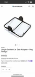 Bumbleride PEG-15 Black Adapter For Single Stroller Compatible With Perego. Fixed Price $35.00.
