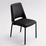 Black Luxury Modern Dining Upholstered Faux Leather Comfy Kitchen Chair.... Fixed Price $218.65.