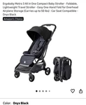 Ergobaby Metro 3 Compact Stroller Lightweight Travel, Onyx Black. Fixed Price $370.00.