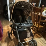 Bertini Black Beige Single Stroller Cup Holder Basket Folding. Fixed Price $35.00.