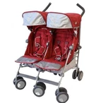 Red Maclaren Twin Techno Double Stroller. Fixed Price $189.00.