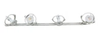 White 4 Light Orbit Double Gimbal Heads Track Kit With End Feed Cord And Plug. Fixed Price $83.99.