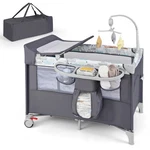 5-IN-1 Baby Sleeper Bassinet Portable Infant Crib Playard W/diaper Changer Gray. Fixed Price $105.99.