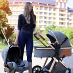 Luxury 3-IN-1 Baby Stroller Travel Pram High Landscape Pushchair Newborn. Fixed Price $299.00.