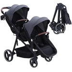 Double Track Tandem Stroller Foldable Bassinet Pram For Infant Toddler. Fixed Price $269.99.