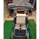 Hedstrom 1970'S Vintage Baby Pram Stroller Classic Plaid Canopy Chrome. Fixed Price $265.00.