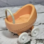 Vtg Little Tikes Dollhouse Pink White Infant Baby Buggy Carriage Stroller Pram. Fixed Price $12.00.