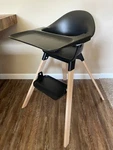 Stokke Clikk High Chair Baby/toddler Modern Scandinavian Design Black With Birch. Fixed Price $115.00.