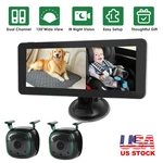 6.86 Inch Hd Baby Car Monitor Camera Black 1080P Dual Channel System For 2 Kids. Fixed Price $67.19.