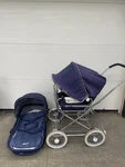 Vintage Emmaljunga Pram Stroller Sweden Navy S-280 22 Project Photography Prop. Fixed Price $129.00.