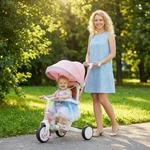 7 1 Tricycle Stroller, Kids With Adjustable Push Handle, Pink. Fixed Price $104.99.