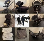 Complete Cybex Priam Jeremy Scott Stroller Car Seat Bassinet Bag Muff Gold Wings. Fixed Price $2000.00.