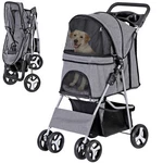 Pet For Medium Small Foldable 4 Wheels Strollers Lightweight. Fixed Price $52.58.
