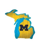 Michigan Wolverines Wood Logo State Design New Ncaa Cave Wall Fan. Fixed Price $15.95.