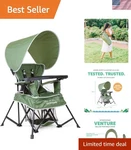 Toddler Chair With Sun Canopy Portable Indoor Outdoor Growth Stage Green. Fixed Price $112.08.