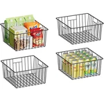 4 Pcs Metal Wire Baskets Pantry Organization Freezer Organizer Bins Handles. Fixed Price $46.07.