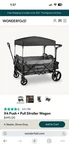 Wonderfold Wagon W4 Luxe Quad Stroller 4-SEATER Grey And Navy Blue. Fixed Price $420.00.