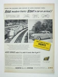 Hertz Rent-a-car System Vintage Ad Mid Century Era Train Travel. Fixed Price $6.72.