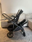 Uppababy Vista Double Stroller Black Gray Bassinet Cup Holder. Fixed Price $550.00.