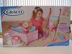 2014 Graco Deluxe Doll Playset Stroller, Pack 'n Play, Diaper Bag, Changing Pad. Fixed Price $42.00.