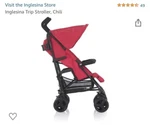 Inglesina Trip Stroller Chili Red, With Rain Cover. Fixed Price $50.00.