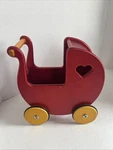 Moover Red Wood Toy Baby Doll Carriage Stroller. Fixed Price $28.00.
