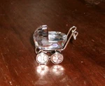 Swarovski Crystal Memories Baby Stroller Carriage Silver Plated Wheels Frame. Fixed Price $19.99.