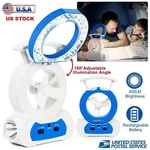 Desk Cooling Fan W/ 180 Adjustable Led Lamp Baby Stroller Flashlight Torch. Fixed Price $10.56.