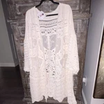 Pol Cream Crochet Open-knit Floral Embroidered Maxi Cardigan Sweater S/m. Fixed Price $60.00.