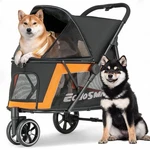 Echosmile Pet 3-WHEEL Jogging Dog Stroller, Xl, Foldable, Black. Fixed Price $143.20.