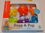 Infantino Snap & Pop Set Of 6 Animal Pals Baby Toddler Activity Toy. Fixed Price $19.99.